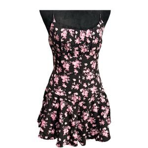 SHEIN Black Floral Romper – Size 4 – Sleeveless Spaghetti Strap